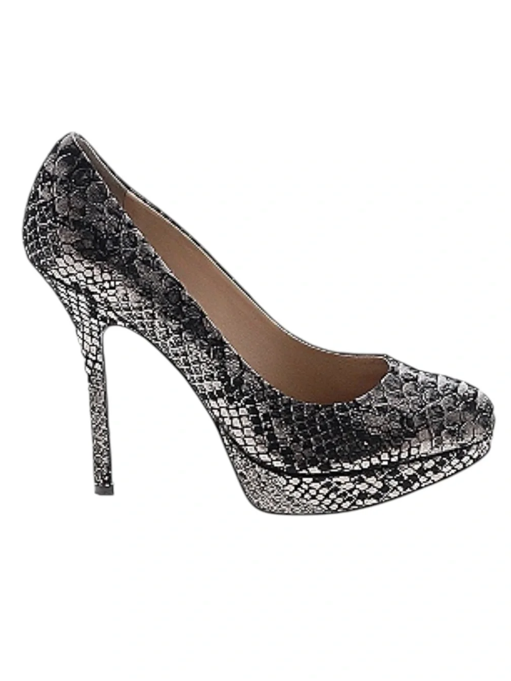 Joan & David ☀︎︎ Metallic Animal Print Platform Pumps Heels ☀︎︎ Black ☀︎︎ 8.5M